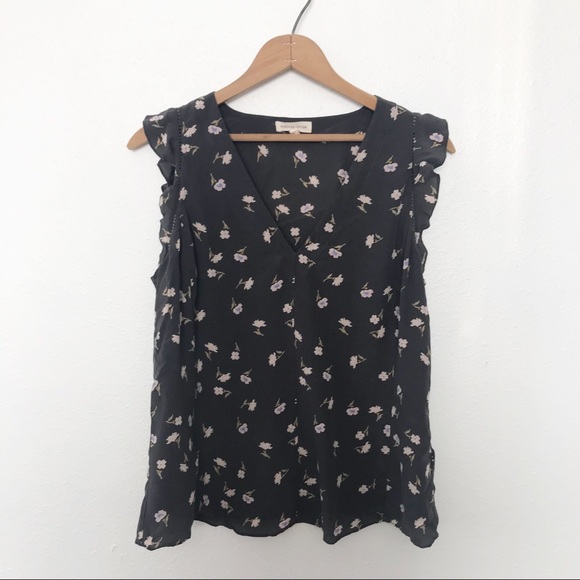 Rebecca Taylor Floral Spring Silk Tank Top